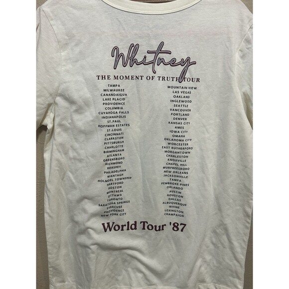 Whitney Houston The Moment of Truth Tour 87 T-Shirt White Graphic Tee - Picture 5 of 5